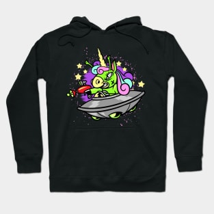 Unicorn Alien Spaceship Space Funny Art Hoodie